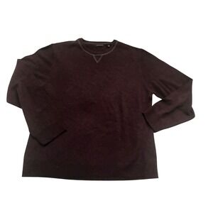 Structure Mens 100% Cashmere Sweater Burgundy Crewneck V-Stitch Made in Japan L